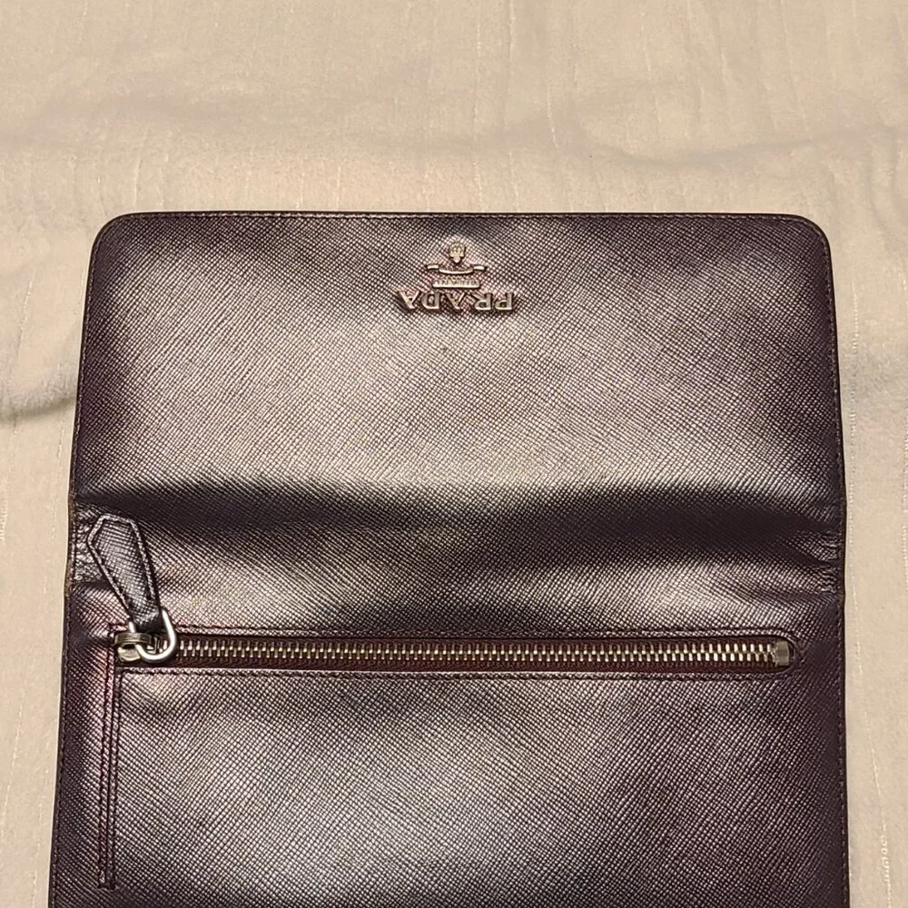 Prada Metalica Purple Long Wallet